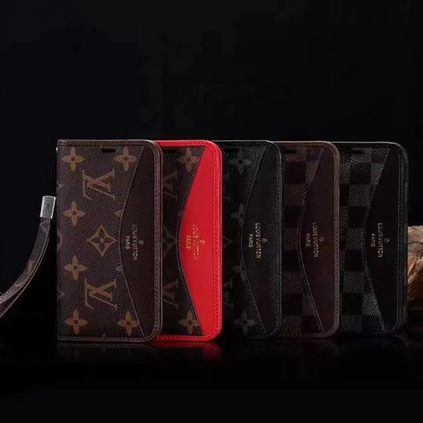LV Classic Leather Cases For iPhone 11-14 Pro Max