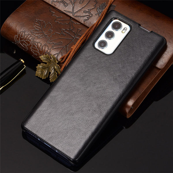 LG Wing 5G phone case retro leather pattern rotating screen back cover