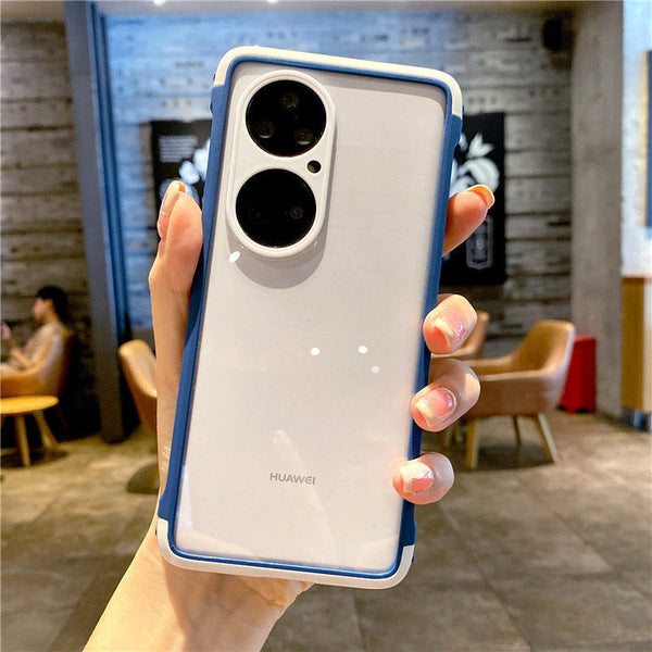 Color-block lens transparent phone case For HUAWEI